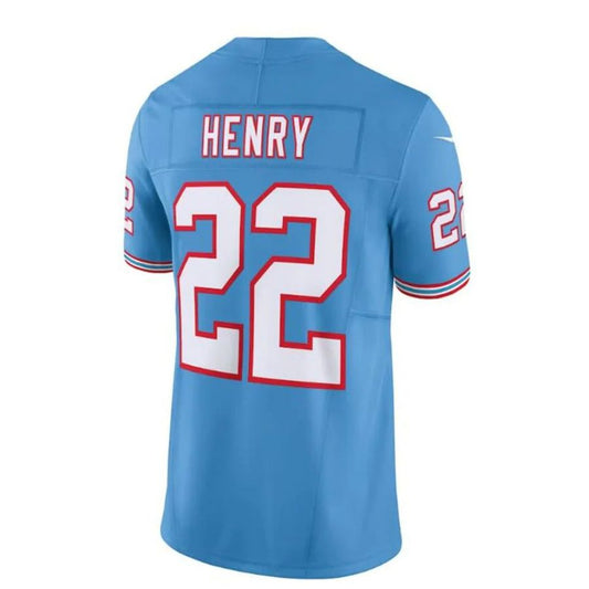T.Titans #22 Derrick Henry Light Blue Oilers Throwback Vapor F.U.S.E. Limited Jersey Stitched Player American Football Jerseys