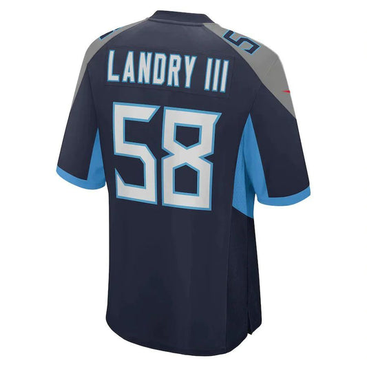 T.Titans #58 Harold Landry III Navy Player Game Jersey Stitched American Football Jerseys