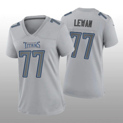 T.Titans #77 Taylor Lewan Gray Player Atmosphere Game Jersey Stitched American Football Jerseys