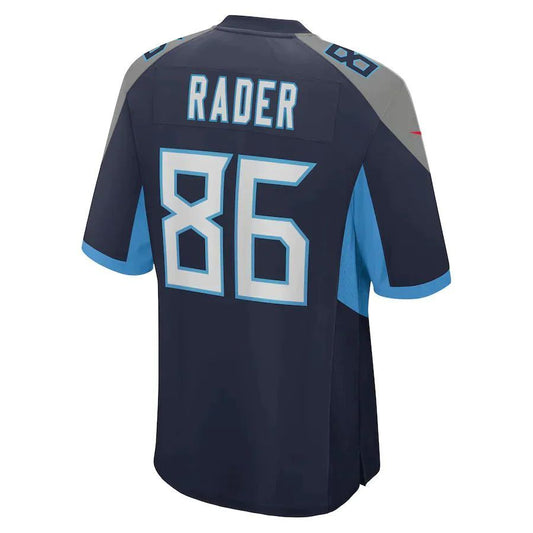 T.Titans #86 Kevin Rader Navy Game Player Jersey Stitched American Football Jerseys