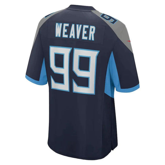 T.Titans #99 Rashad Weaver Navy Game Player Jersey Stitched American Football Jerseys