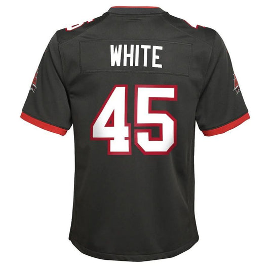 TB.Buccaneers #45 Devin White Pewter Alternate Player Game Jersey Stitched American Football Jerseys