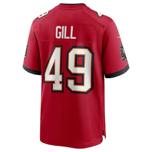 TB.Buccaneers #49 Cam Gill Red Player Game Jersey Stitched American Football Jerseys