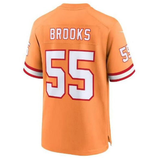 TB.Buccaneers #55 Derrick Brooks Throwback Player Game Jersey - Orange Stitched American Football Jerseys