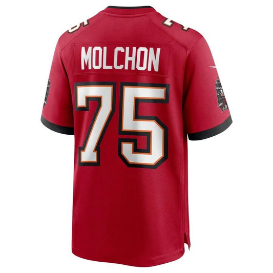 TB.Buccaneers #75 John Molchon Red Player Game Jersey Stitched American Football Jerseys