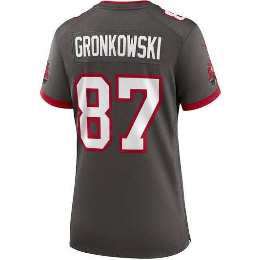 TB.Buccaneers #87 Rob Gronkowski Pewter Alternate Player Game Jersey Stitched American Football Jerseys