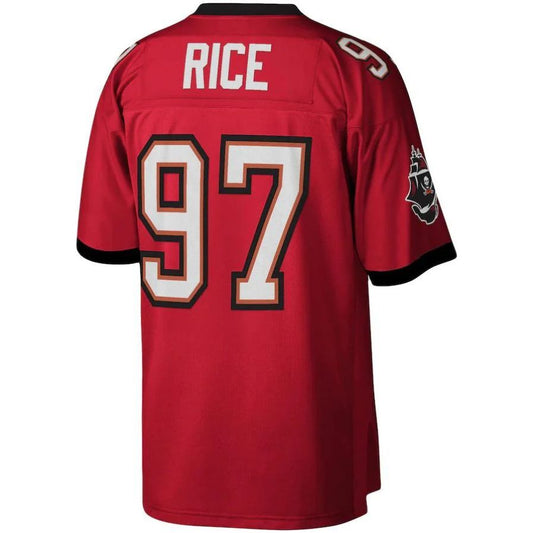 TB.Buccaneers #97 Simeon Rice Mitchell & Ness Red Legacy Replica Player Jersey Stitched American Football Jerseys
