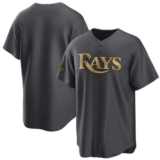 Custom Tampa Bay Rays Blank Charcoal 2022 All-Star Cool Base Stitched Baseball Jerseys