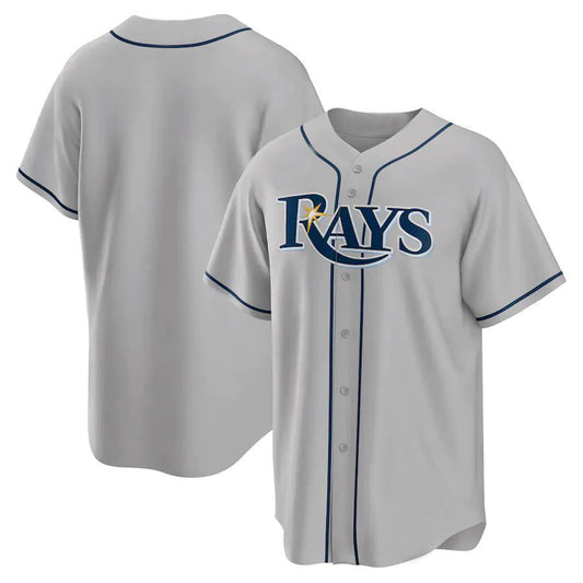 Custom Tampa Bay Rays Gray Road Replica Team Jersey Baseball Jerseys