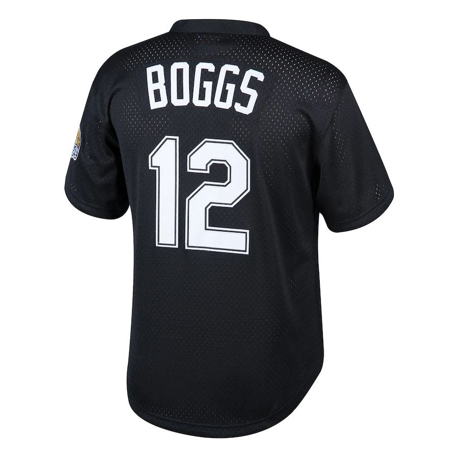 Tampa Bay Rays #12 Wade Boggs Black Cooperstown Collection Mesh Batting Practice Player Jersey