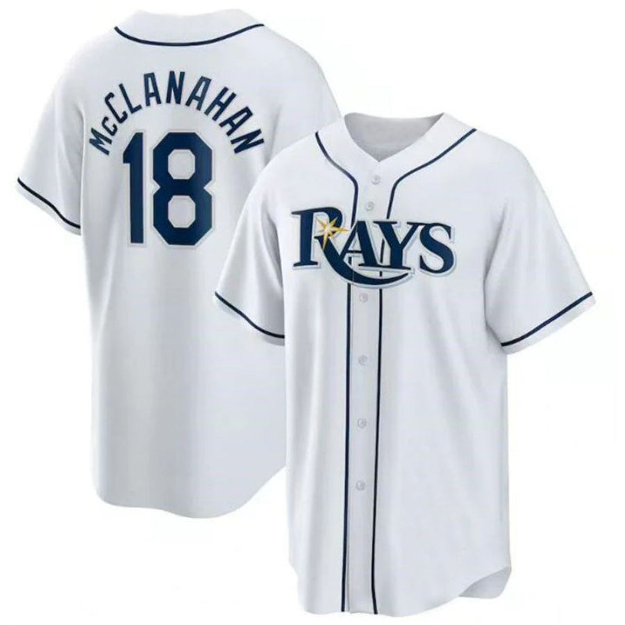 Tampa Bay Rays #18 Shane McClanahan Home Replica Player Jersey - White Baseball Jerseys