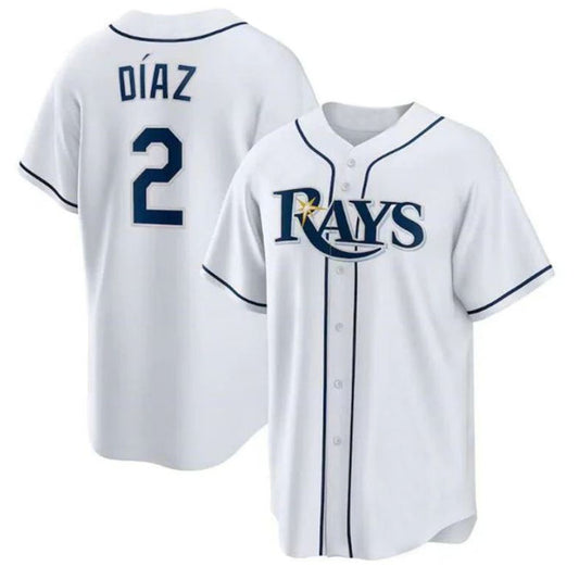 Tampa Bay Rays #2 Yandy Díaz Home Replica Player Jersey - White Baseball Jerseys