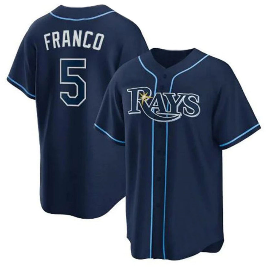 Tampa Bay Rays #5 Wander Franco Alternate Replica Player Jersey - Navy Baseball Jerseys