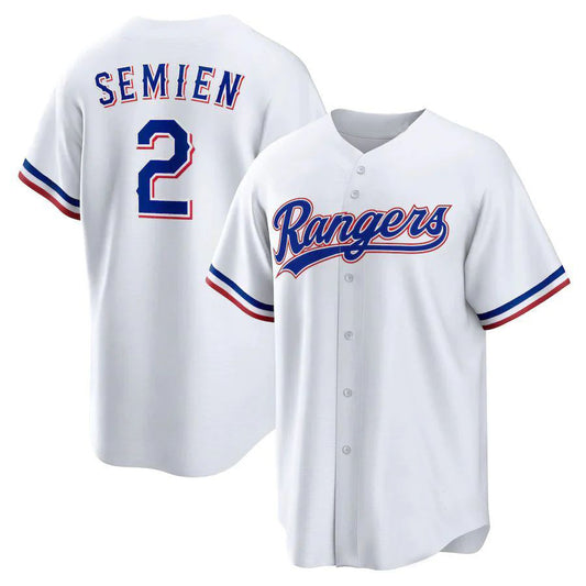 Texas Rangers #2 Marcus Semien White Home Replica Player Jersey Baseball Jerseys