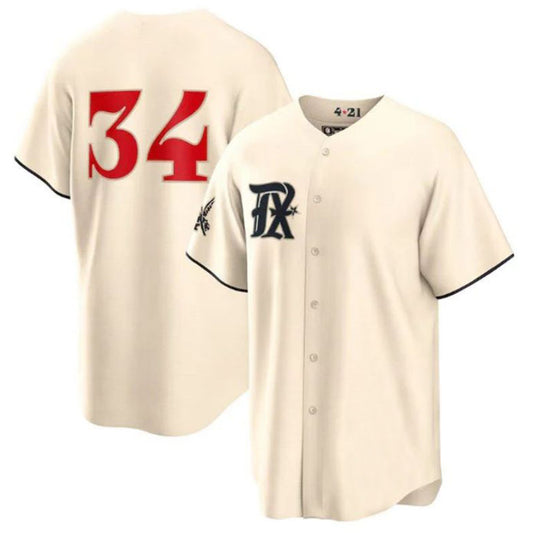 Texas Rangers #34 Nolan Ryan Cream 2023 City Connect Replica Player Jersey Baseball Jerseys