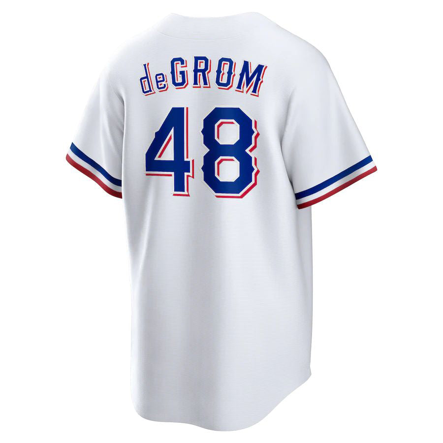 Texas Rangers #48 Jacob deGrom White Home Replica Player Jersey Team Baseball Jersey