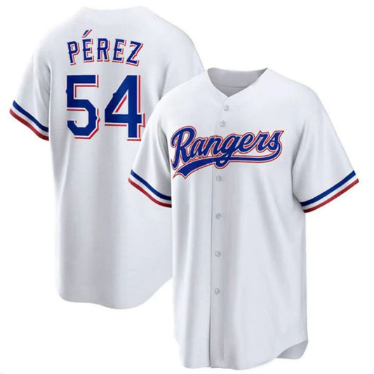 Texas Rangers #54 Martin Perez White Home Replica Player Jersey Baseball Jerseys