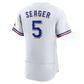 Texas Rangers #5 Corey Seager White Home Authentic Player Jersey Baseball Jerseys