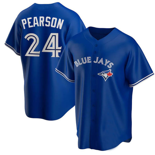 Toronto Blue Jays #24 Nate Pearson Royal Replica Team Player Name Jersey