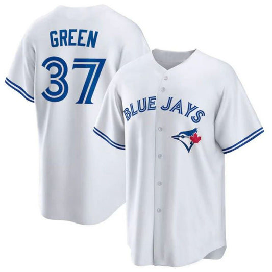 Toronto Blue Jays #37 Chad Green Home Replica Player Jersey - White Baseball Jerseys