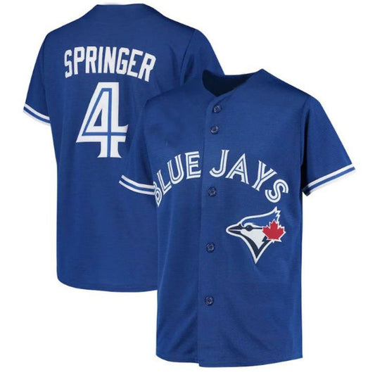 Toronto Blue Jays #4 George Springer Alternate Replica Player Jersey - Royal Baseball Jerseys