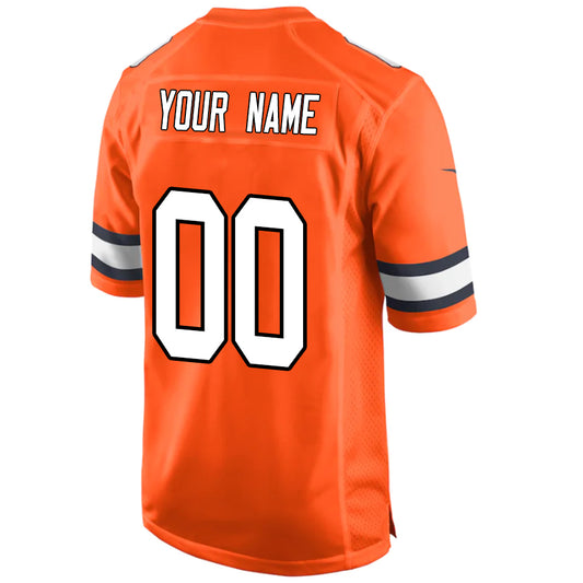 Custom D.Broncos Orange Stitched Player Vapor Game Football Jerseys