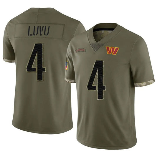 W.Commanders #4 Frankie Luvu Player Olive Salute To Service Limited Football Jerseys