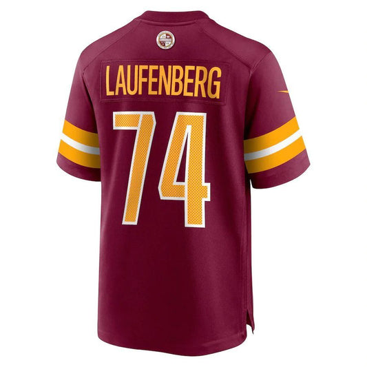 W.Commanders #74 Nolan Laufenberg Burgundy Player Game Jersey Stitched American Football Jerseys