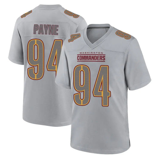 W.Commanders #94 Daron Payne Player Gray Fashion Game Football Jerseys