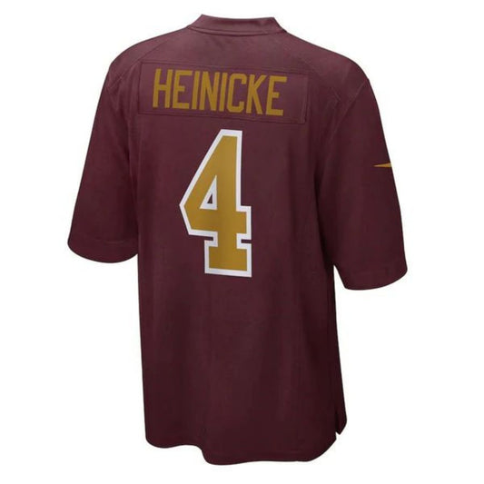 W.Commanders Team #4 Taylor Heinicke Burgundy Alternate Player Game Jersey Stitched American Football Jerseys