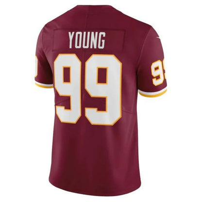 W.Commanders #99 Chase Young Burgundy Vapor Limited Jersey Stitched American Football Jerseys