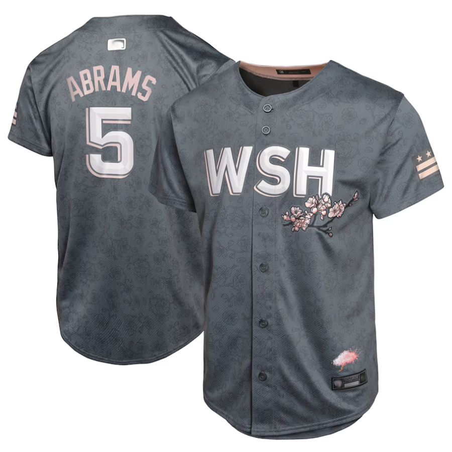 W.Nationals #5 C.J. Abrams Player Charcoal City Connect Limited Baseball Jerseys