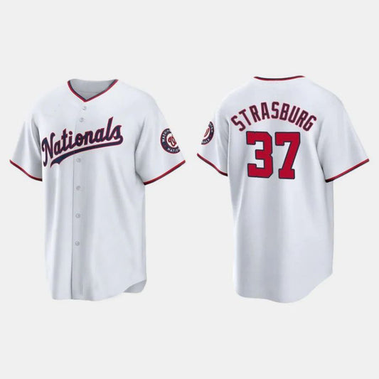 WASHINGTON NATIONALS #37 STEPHEN STRASBURG REPLICA ALTERNATE JERSEY ¨C WHITE Player Baseball Jerseys