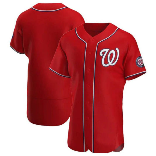 Custom Washington Nationals Alternate Authentic Team Jersey - Red Baseball Jerseys