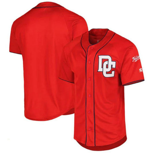 Washington Nationals Button-Up Custom Baseball Jersey - Red Baseball Jerseys