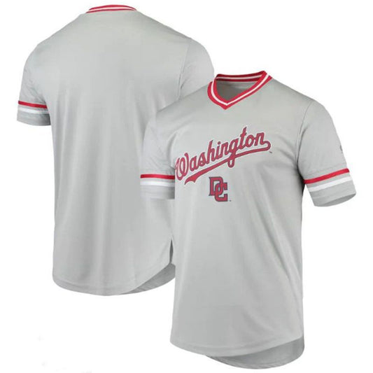 Washington Nationals Gray Replica V-Neck Jersey Custom Baseball Jerseys