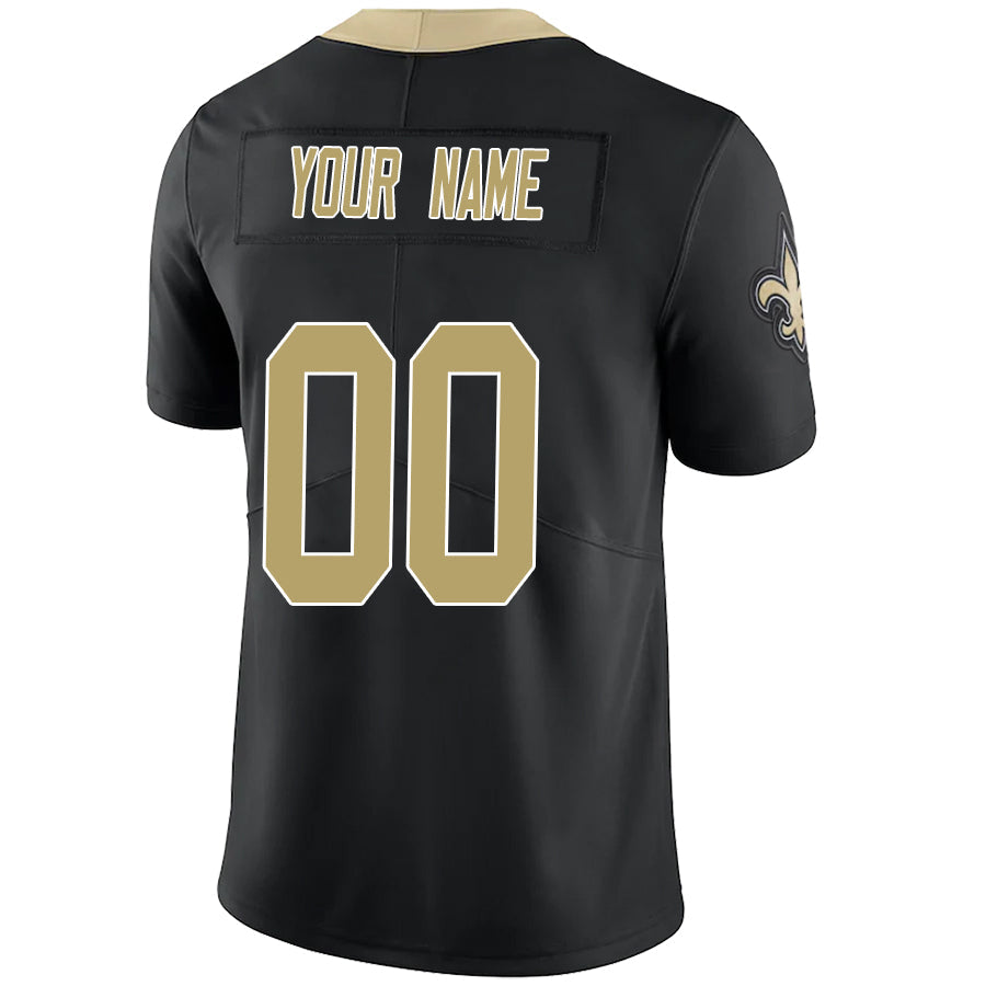 Custom NO.Saints Black Stitched Player Vapor Elite Football Jerseys