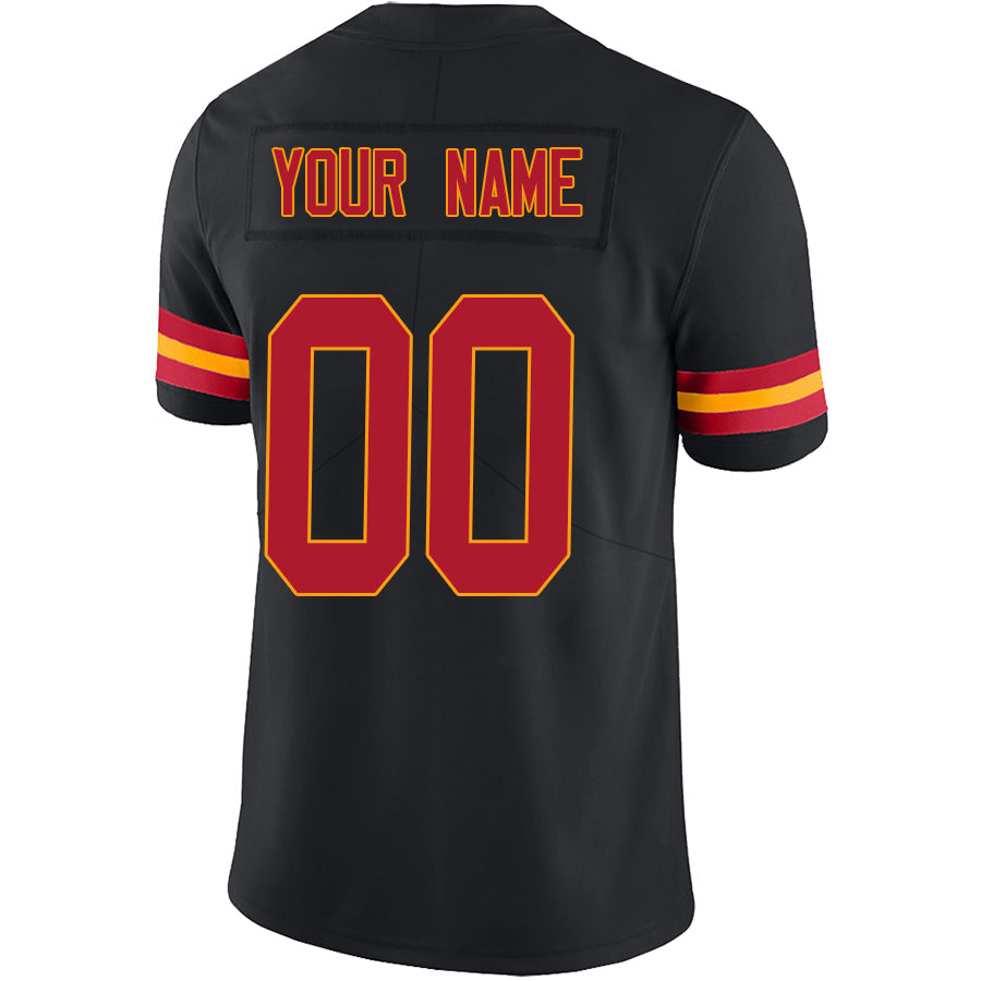 Custom KC.Chiefs Black Stitched Player Game Football Jerseys