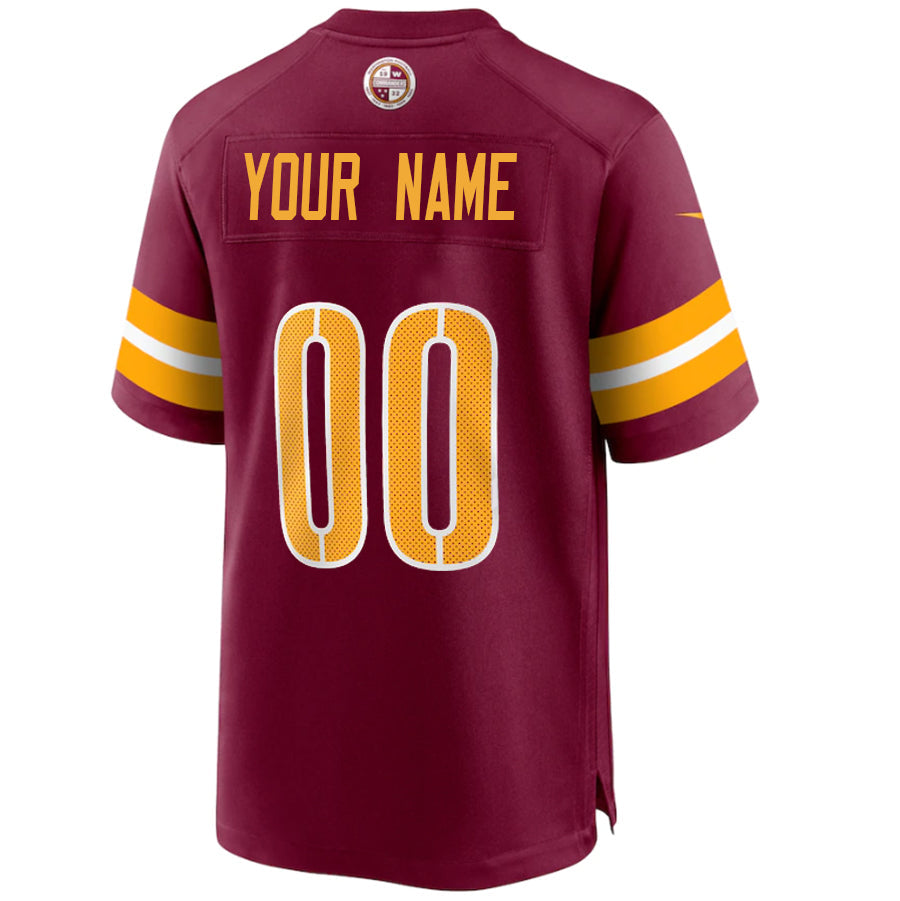 Custom W.Commanders Burgundy Stitched Player Vapor Game Football Jerseys