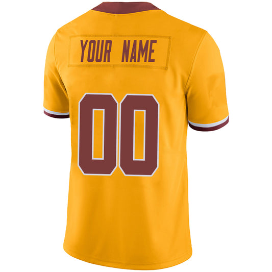 Custom W.Commanders Yellow Stitched Player Vapor Game Football Jerseys