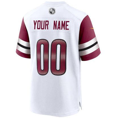 Custom W.Commanders White Stitched Player Vapor Elite Football Jerseys