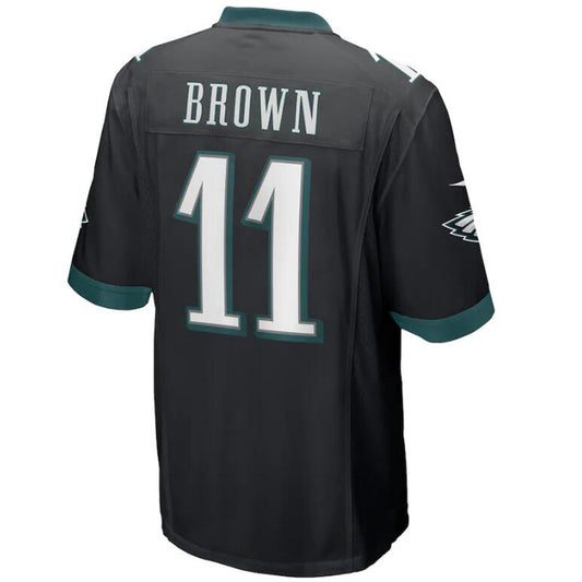 P.Eagles #11 A.J. Brown Black Stitched Player Game Football Jerseys