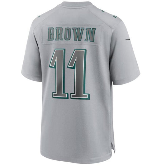P.Eagles #11 A.J. Brown Gray Stitched Player Game Football Jerseys
