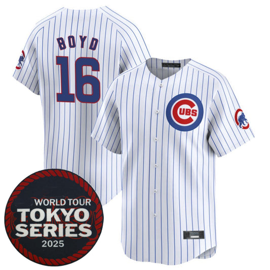 Chicago Cubs #16 Matthew Boyd Player White 2025 World Tour Tokyo Series Home Stitched Baseball Jersey