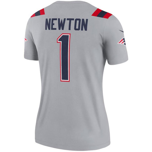 NE.Patriots #1 Cam Newton Gray Stitched Player Inverted Legend Game Football Jerseys