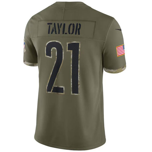 W.Commanders #21 Sean Taylor Olive 2022 Salute To Service Retired Player Game Football Jerseys