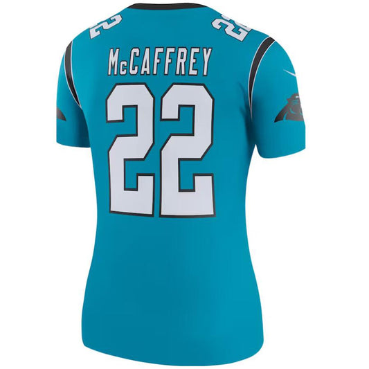 C.Panthers #22 Christian McCaffrey Blue Color Rush Legend Player Vapor Football Jerseys
