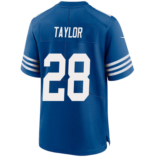 I.Colts #28 Jonathan Taylor Royal Stitched Player Vapor Elite Football Jerseys
