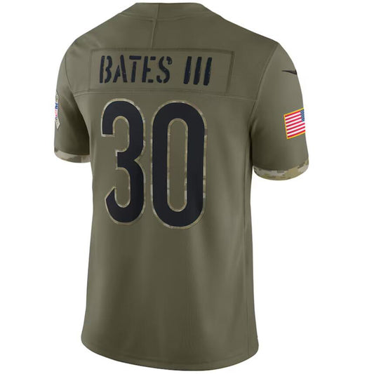 C.Bengals #30 Jessie Bates III Olive 2022 Salute To Service Limited Football Jerseys
