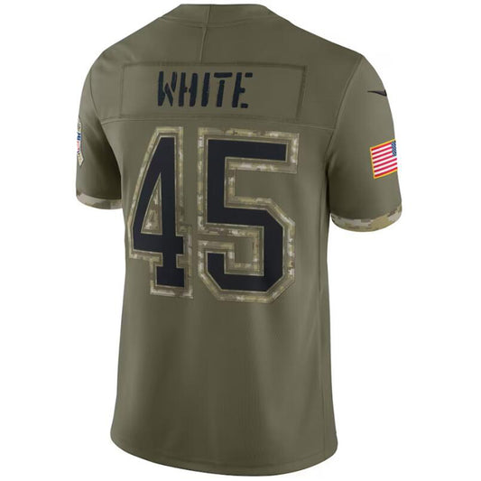 TB.Buccaneers #45 Devin White Olive 2022 Salute To Service Limited Player Game Football Jerseys